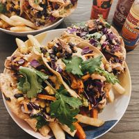 Vegan taco plate   at Bebita in Jindabyne