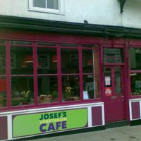 Front of cafe at Josef's Vegetarian Cafe in Bury St Edmunds