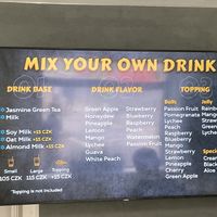 Menu  at Lootea in Prague