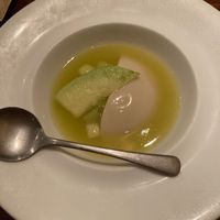 Desert was Mishima melon soup at Cafe Banmari in Mishima