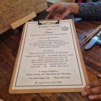 Vegan lunch menu at Cafe Banmari in Mishima