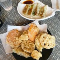 Tempura veg and veg gyoza   at Ramen Ya in Bristol