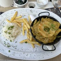 Soy protein with curry, pineapple and rice  at D3 Restaurante in Gran Canaria