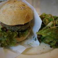 Vegan burger. at Salon de Nanadecor in Tokyo