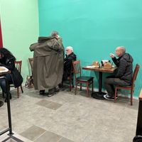 Small dine-in area  at Casa Borinqueña in San Francisco