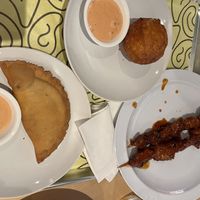 Vegan Beef Pastellio, Relleno de Papa, Pinchos  at Casa Borinqueña in San Francisco