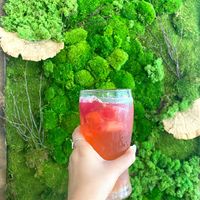 Strawberry fizz mocktail at Barely Vegans in New Rochelle