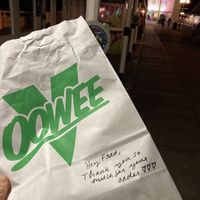Personal note from the staff  at Oowee Vegan in Brighton