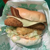 Big Bacon Swiss 🍔  at Oowee Vegan in Brighton