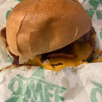 BBQ burger + bacon at Oowee Vegan in Brighton