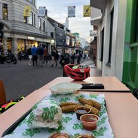Lovely views and people watching from their outdoor seating   at Oowee Vegan in Brighton