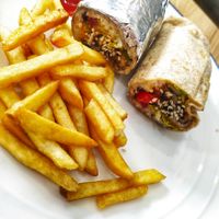 Mushroom burritos. A bit small, fries are meh. at Saiva Kitchens in Petaling Jaya