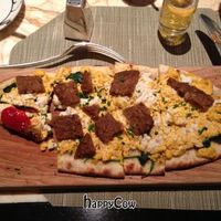 vegan flatbread breakfast pizza - insanely good at Wynn Encore Hotel - Society Cafe in Las Vegas