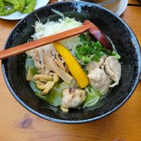 Green cheese ramen bowl at Shisomen in Berlin