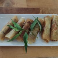 Spring rolls at Quan Chay Buffet Lac Tam Vegan in Hue