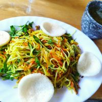 Fried noodles at Quan Chay Buffet Lac Tam Vegan in Hue