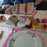 Vegan afternoon tea is the top one. Bottom is regular and veggie version at Vintage Tea Trips in Dublin