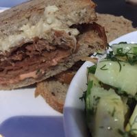 pastrami with dill potatoes at Native Foods in Boulder