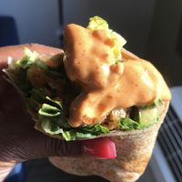 Bacon chicken avocado made as a wrap  at Native Foods in Boulder