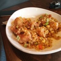 Orange Chicken & fried rice at Native Foods in Boulder