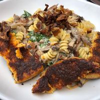 Pasta with tempeh at Native Foods in Boulder
