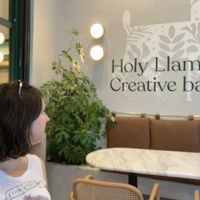 Cozy outside seating   at Holy Llama - Sintagma in Athens