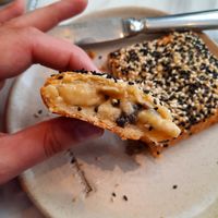 Cheese and mushroom savoury pie at Holy Llama - Sintagma in Athens