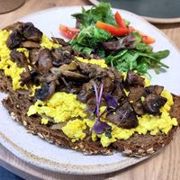 Tofu scramble toast at Holy Llama - Sintagma in Athens