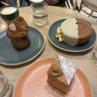 Tiramisu cruffin, caramel wheel, hazelnut praline cube croissantt   at Holy Llama - Sintagma in Athens