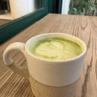 Matcha latte - a bit pricey but very good!  at Holy Llama - Sintagma in Athens