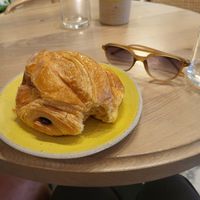 Very large and very amazing pain au chocolat. at Holy Llama - Sintagma in Athens