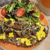 Scrambled tofu on toast at Holy Llama - Sintagma in Athens