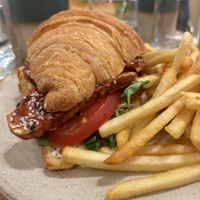 Steak Croissant Seitan BBQ Meal  at Holy Llama - Sintagma in Athens