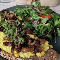 Scrambled tofu at Holy Llama - Sintagma in Athens