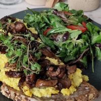 Scrambled tofu at Holy Llama - Sintagma in Athens