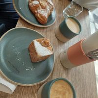 Almond croissant + praline pastry at Holy Llama - Sintagma in Athens