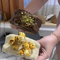 Pistachio wonder wheel on top and caramel one on bottom   at Holy Llama - Sintagma in Athens
