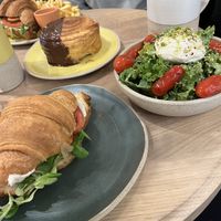 ‘Steak’ croissant, burrata salad  at Holy Llama - Sintagma in Athens