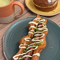 Baked vegan sausage hot dog   at Holy Llama - Sintagma in Athens