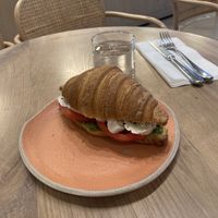 Caprese croissant for breakfastt  at Holy Llama - Sintagma in Athens
