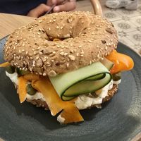 Salmon Cream Cheese Bagel at Holy Llama - Sintagma in Athens