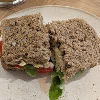 Half of the chickpea salad sandwiche at Holy Llama - Sintagma in Athens