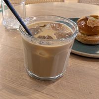 Iced latte with pea milk at Holy Llama - Sintagma in Athens