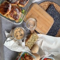 Breakfast with homemade bread  at Vegan House in Nagodzice