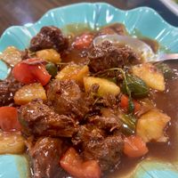 Proteina de hongos en salsa agredulce   at Jardin Verde in Santo Domingo