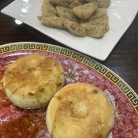 Fried protein and pan  at Jardin Verde in Santo Domingo