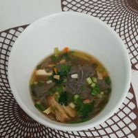 Noodle soup at Vegan House in Ulaanbaatar