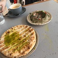 Dip and bread  at Maray in Manchester