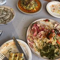 Partially eaten falafel mezze plate & the must order cauliflower!  at Maray in Manchester
