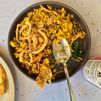Spiced lentil & rice mejadara at Maray in Manchester
